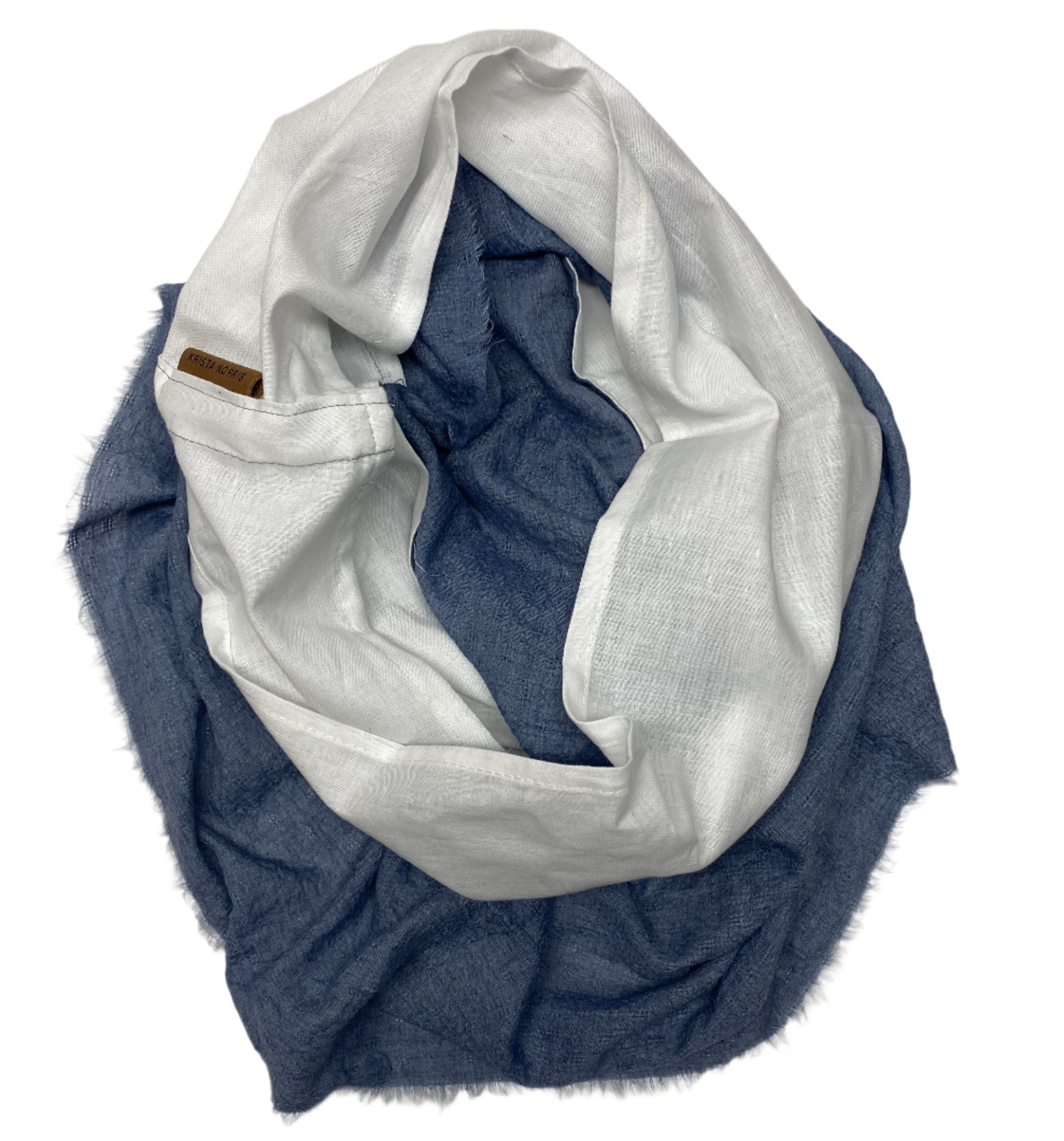 White and Heather Blue Wingtip