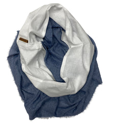 White and Heather Blue Wingtip