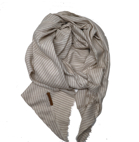 The Bali Shawl - Cream Stripe