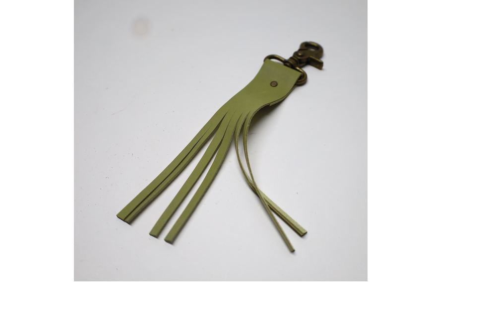 Olive Leather Keychain